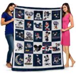 gonzaga bulldogs mickey minnie blue white blanket best selling