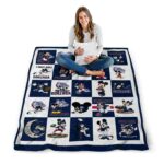 gonzaga bulldogs mickey minnie blue white blanket best selling