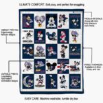 gonzaga bulldogs mickey minnie blue white blanket best selling