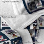 gonzaga bulldogs mickey minnie blue white blanket best selling