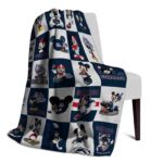 gonzaga bulldogs mickey minnie blue white blanket best selling