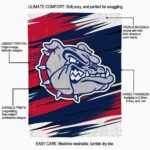 gonzaga bulldogs paint streaks blue white blanket best selling