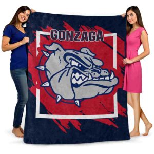 gonzaga bulldogs splatter effect blue blanket fashion forward