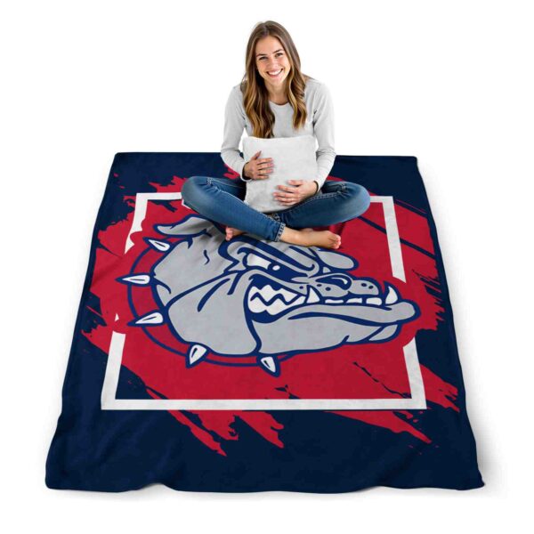 gonzaga bulldogs splatter effect blue blanket high quality