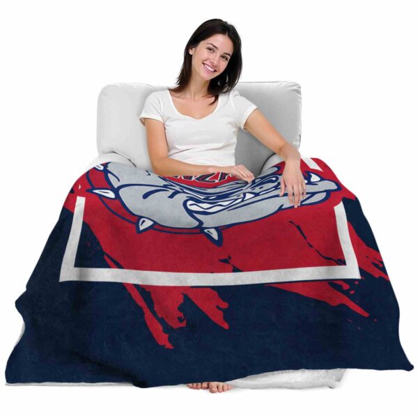 gonzaga bulldogs splatter effect blue blanket latest model