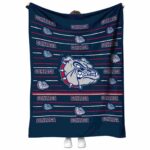 gonzaga bulldogs striped pattern blue blanket best selling