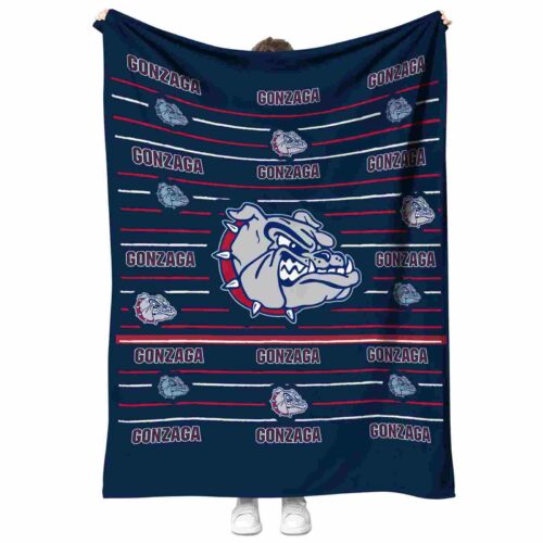 gonzaga bulldogs striped pattern blue blanket best selling