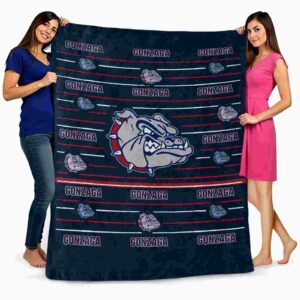 gonzaga bulldogs striped pattern blue blanket fashion forward