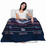 gonzaga bulldogs striped pattern blue blanket best selling