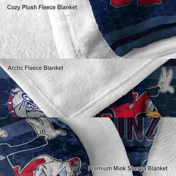 gonzaga bulldogs three musketeers blue blanket premium grade
