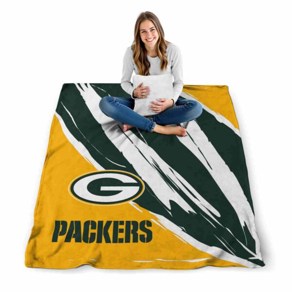 green bay packers brushstrokes green white blanket high quality