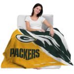 green bay packers brushstrokes green white blanket latest model