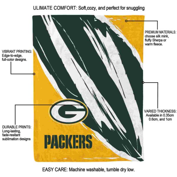 green bay packers brushstrokes green white blanket new arrival