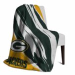 green bay packers brushstrokes green white blanket top rated