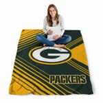 green bay packers diagonal stripes green blanket high quality