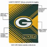 green bay packers diagonal stripes green blanket new arrival