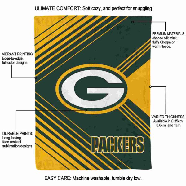 green bay packers diagonal stripes green blanket new arrival