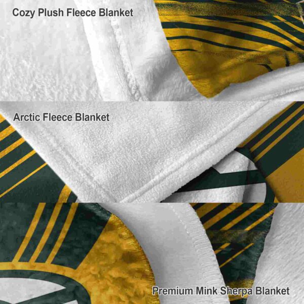 green bay packers diagonal stripes green blanket premium grade