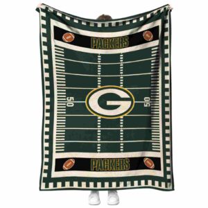 green bay packers football field green blanket best selling