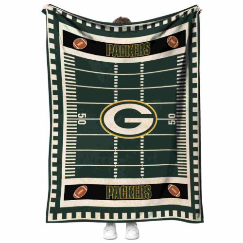 green bay packers football field green blanket best selling