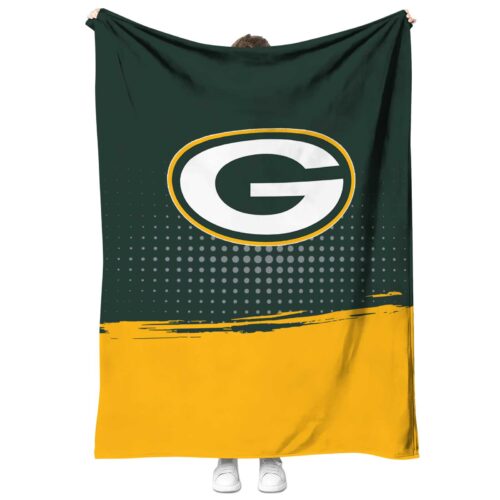 green bay packers gradient dots green blanket best selling