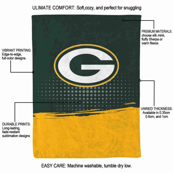 green bay packers gradient dots green blanket new arrival