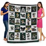green bay packers mickey minnie green white blanket fashion forward