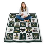 green bay packers mickey minnie green white blanket high quality