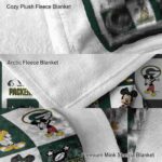 green bay packers mickey minnie green white blanket premium grade