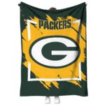 green bay packers splatter effect green blanket best selling
