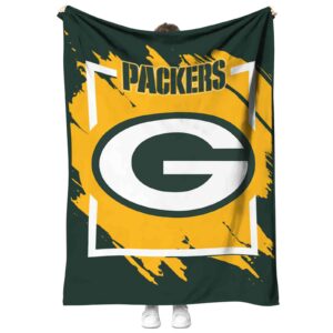 green bay packers splatter effect green blanket best selling