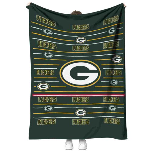 green bay packers striped pattern green blanket best selling