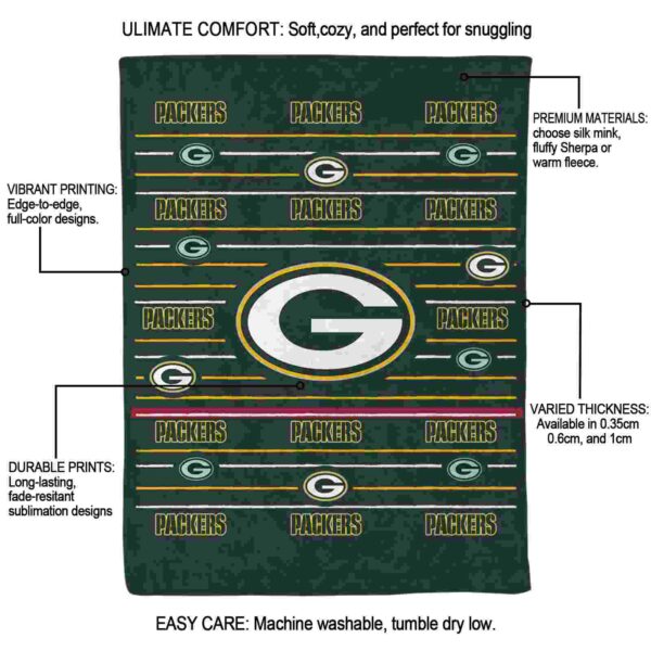 green bay packers striped pattern green blanket new arrival