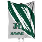 hawaii rainbow warriors brushstrokes green white blanket best selling