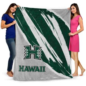 hawaii rainbow warriors brushstrokes green white blanket fashion forward