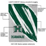 hawaii rainbow warriors brushstrokes green white blanket best selling