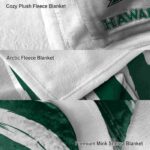 hawaii rainbow warriors brushstrokes green white blanket best selling