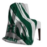 hawaii rainbow warriors brushstrokes green white blanket best selling