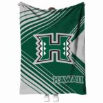 hawaii rainbow warriors diagonal stripes green blanket best selling
