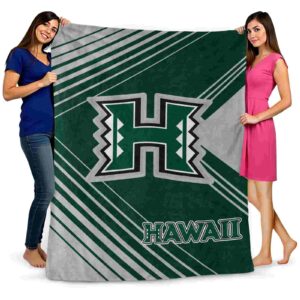 hawaii rainbow warriors diagonal stripes green blanket fashion forward
