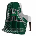 hawaii rainbow warriors diagonal stripes green blanket best selling
