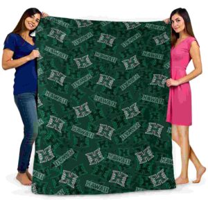 hawaii rainbow warriors diehard fans green blanket fashion forward