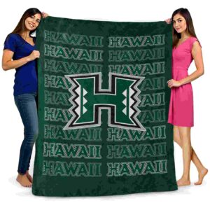 hawaii rainbow warriors fan pride green blanket fashion forward