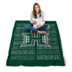 hawaii rainbow warriors fan pride green blanket high quality