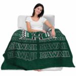 hawaii rainbow warriors fan pride green blanket latest model