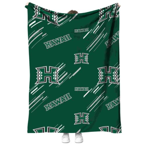 hawaii rainbow warriors fan spirit green blanket best selling