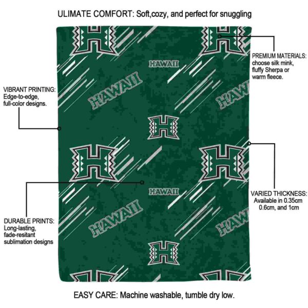 hawaii rainbow warriors fan spirit green blanket new arrival