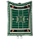 hawaii rainbow warriors football field green blanket best selling