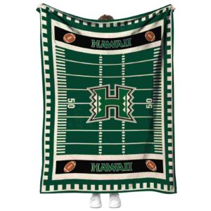 hawaii rainbow warriors football field green blanket best selling