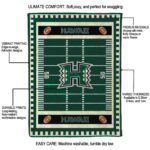 hawaii rainbow warriors football field green blanket best selling